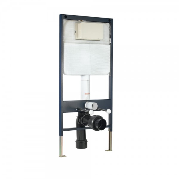 Pneumatic Single Piece Slim In-wall Cistern with Floor Mounting Frame